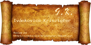 Ivánkovics Krisztofer névjegykártya
