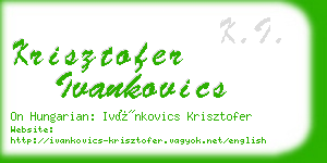 krisztofer ivankovics business card